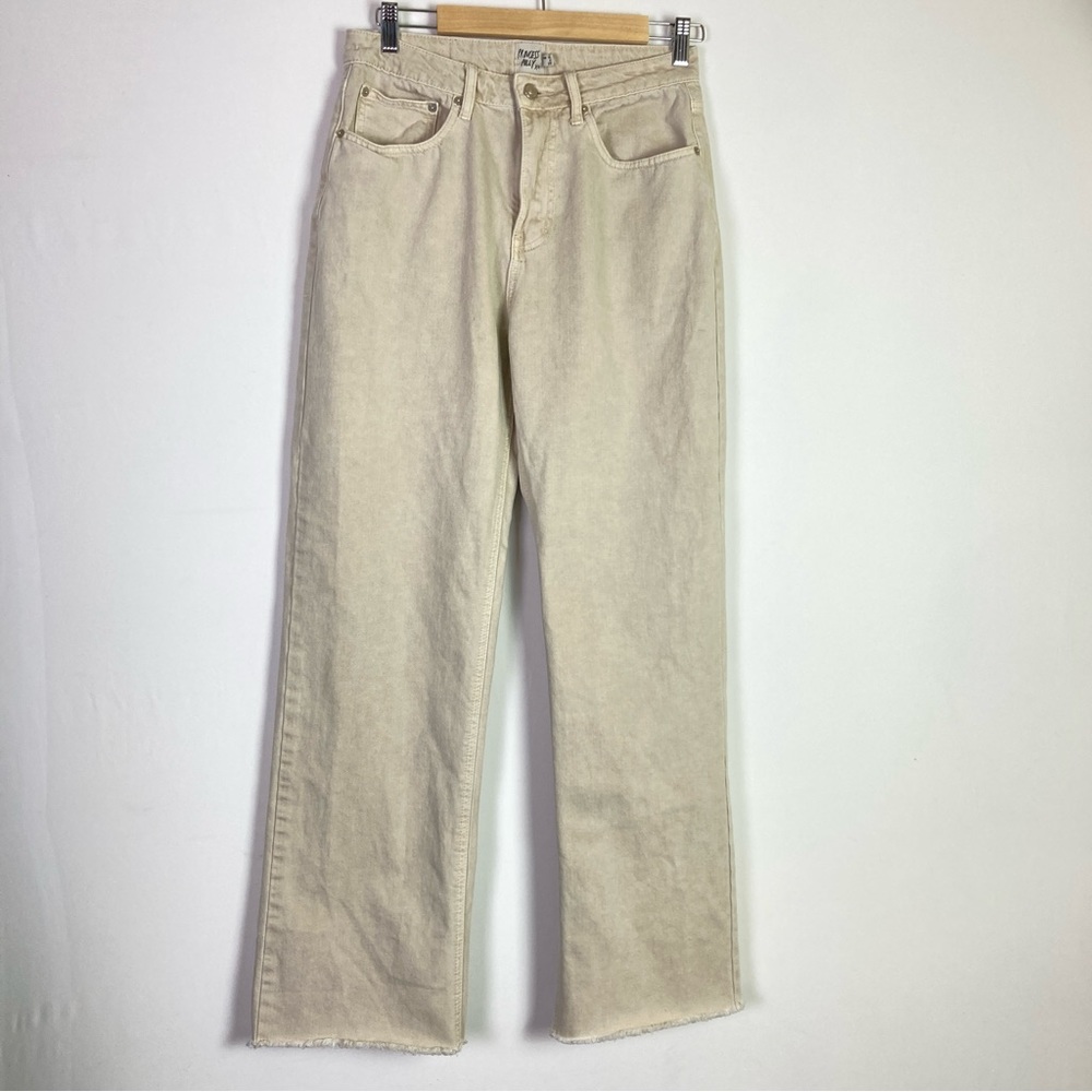 Princess Polly Women's High Rise Raw Hem Mom Tan Jeans  Dark Grey Size 10